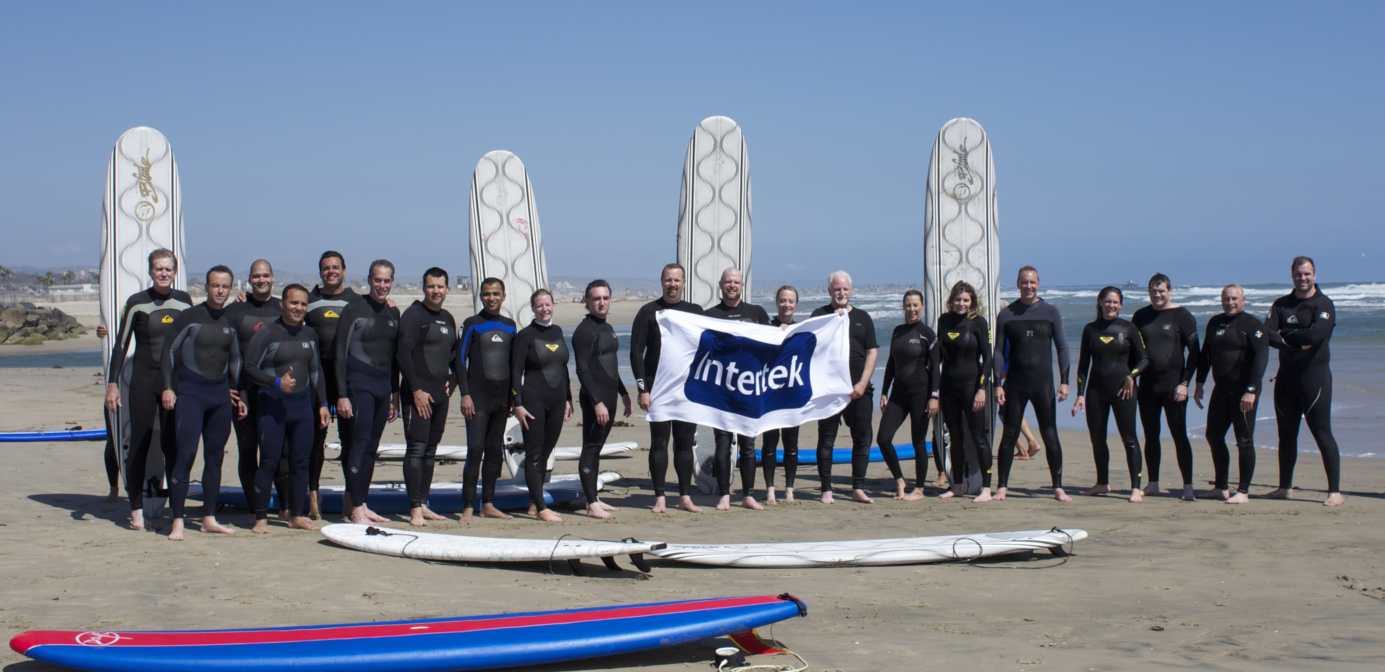 Group surfing lessons Huntington Beach