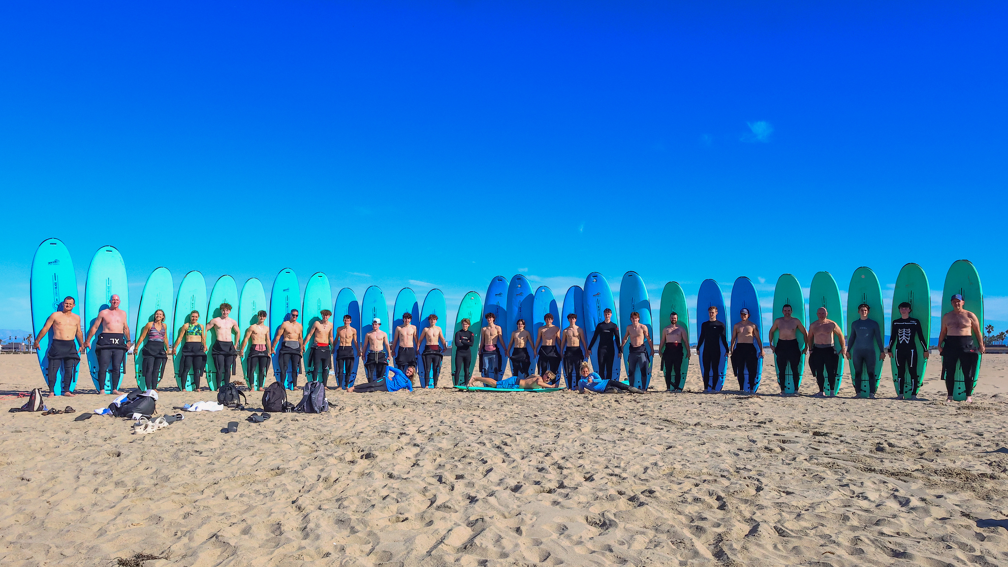 Array of surfers